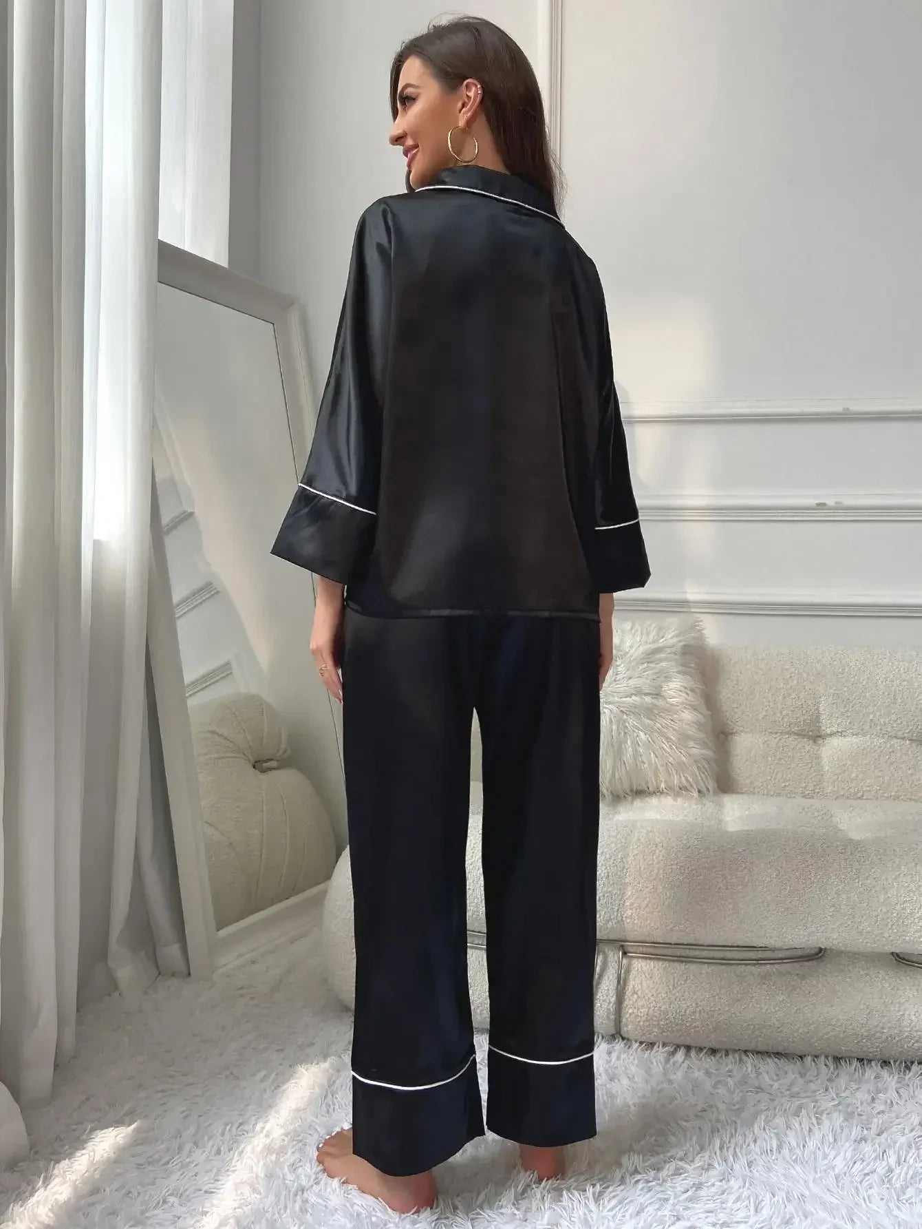 Premium Solid Satin Pajama Set