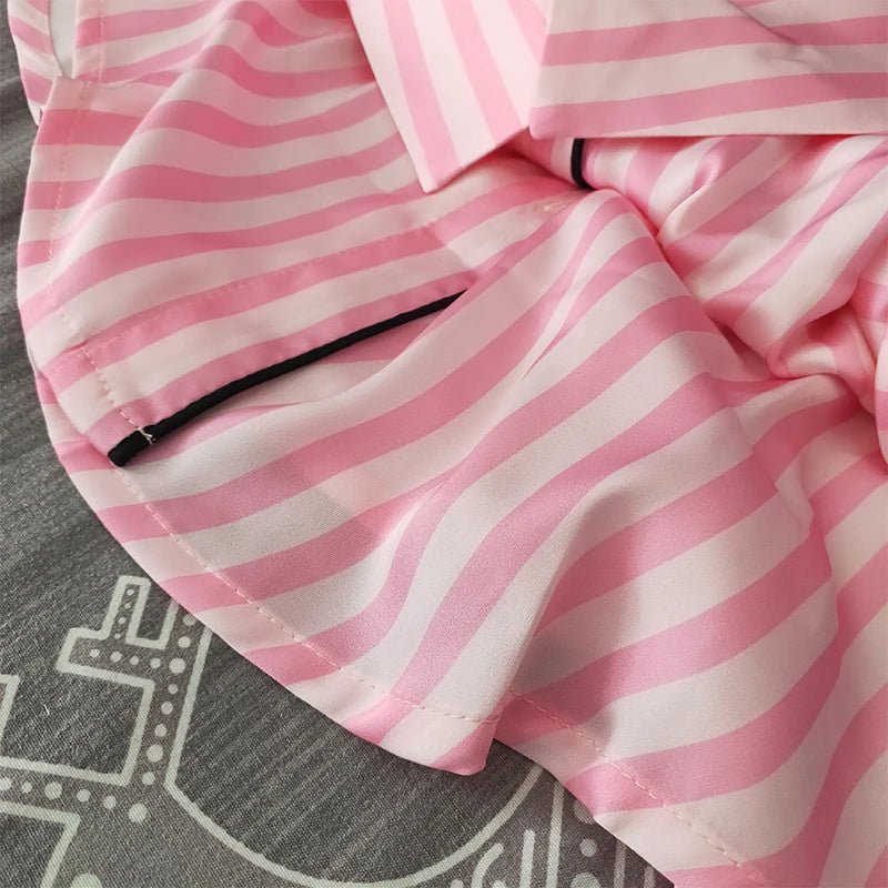 Women's luxurious satin pajamas with long sleeves
