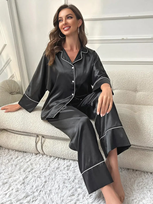 Premium Solid Satin Pajama Set